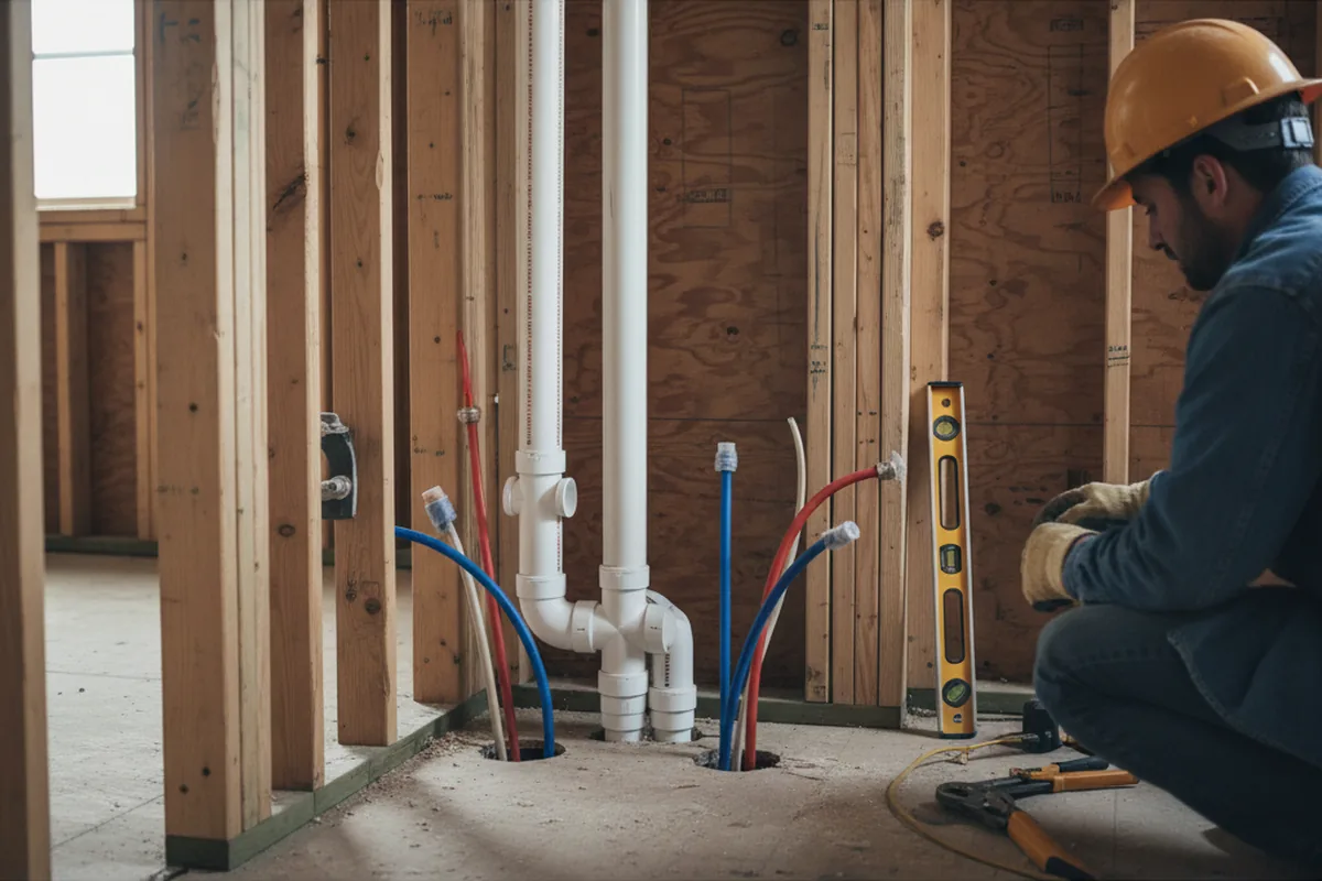 Drain and supply rough-in during Drain Cleaning in De Soto